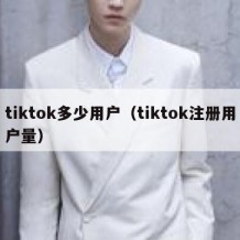 tiktok多少用户（tiktok注册用户量）