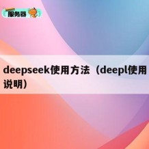 deepseek使用方法（deepl使用说明）