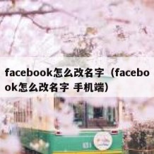 facebook怎么改名字（facebook怎么改名字 手机端）