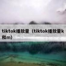 tiktok播放量（tiktok播放量k和m）