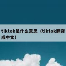 tiktok是什么意思（tiktok翻译成中文）