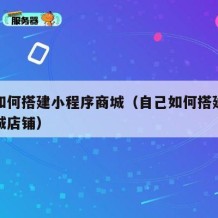 自己如何搭建小程序商城（自己如何搭建小程序商城店铺）