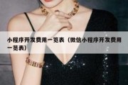 小程序开发费用一览表（微信小程序开发费用一览表）