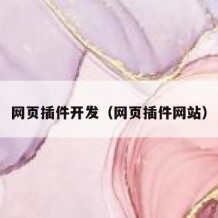 网页插件开发（网页插件网站）