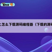 电脑上怎么下载源码编程器（下载的源码怎么安装）