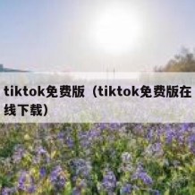 tiktok免费版（tiktok免费版在线下载）