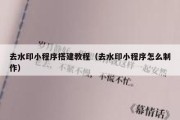 去水印小程序搭建教程（去水印小程序怎么制作）