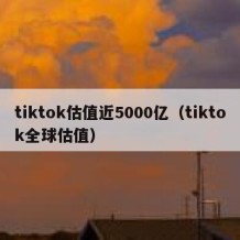 tiktok估值近5000亿（tiktok全球估值）