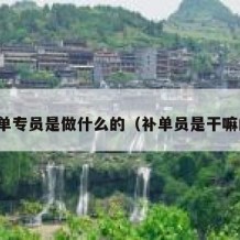 补单专员是做什么的（补单员是干嘛的）
