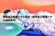 如何自己搭建一个小程序（如何自己搭建一个小程序账号）