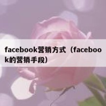 facebook营销方式（facebook的营销手段）