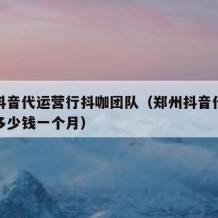 洛阳抖音代运营行抖咖团队（郑州抖音代运营大概多少钱一个月）