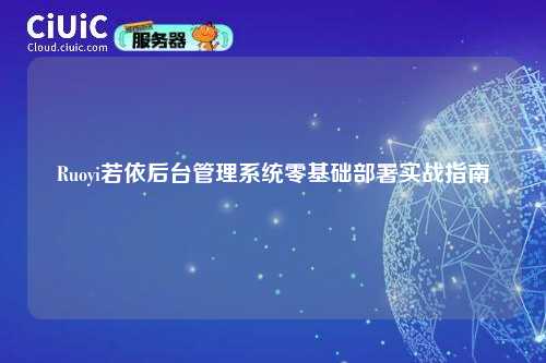 Ruoyi若依后台管理系统零基础部署实战指南