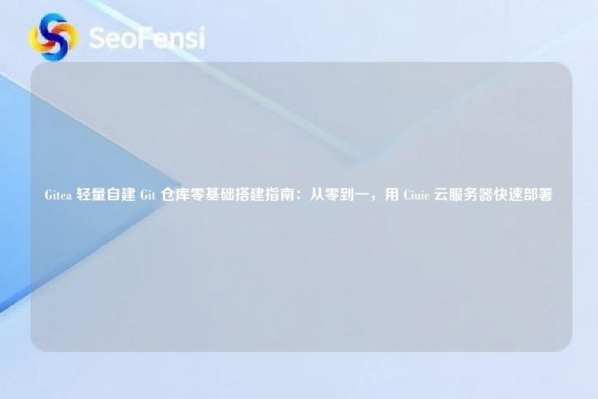Gitea 轻量自建 Git 仓库零基础搭建指南：从零到一，用 Ciuic 云服务器快速部署