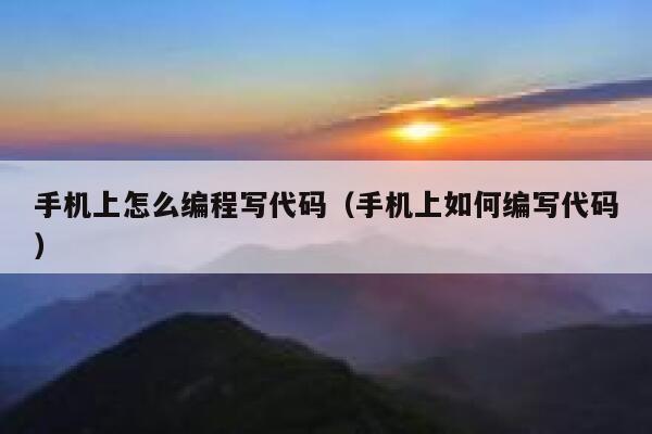 手机上怎么编程写代码（手机上如何编写代码） 第1张