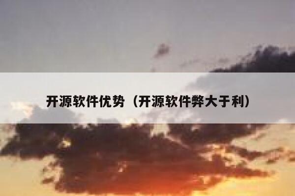 开源软件优势（开源软件弊大于利） 第1张