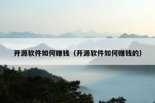 开源软件如何赚钱（开源软件如何赚钱的） 第1张