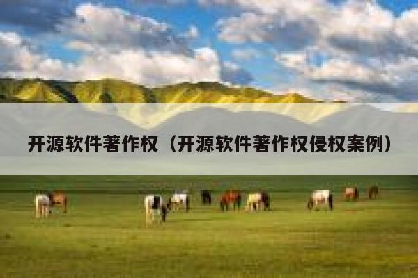 开源软件著作权（开源软件著作权侵权案例） 第1张
