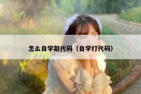 怎么自学敲代码（自学打代码） 第1张