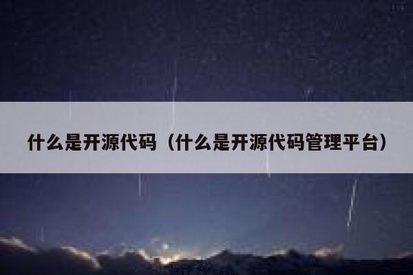 什么是开源代码（什么是开源代码管理平台） 第1张