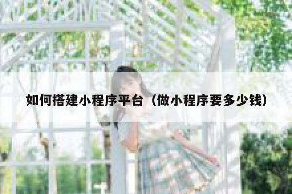 如何搭建小程序平台（做小程序要多少钱） 第1张