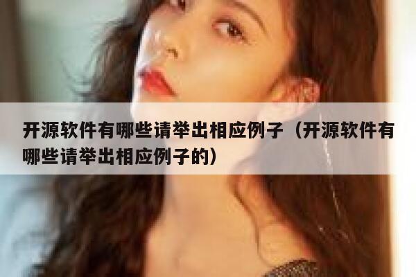 开源软件有哪些请举出相应例子（开源软件有哪些请举出相应例子的） 第1张