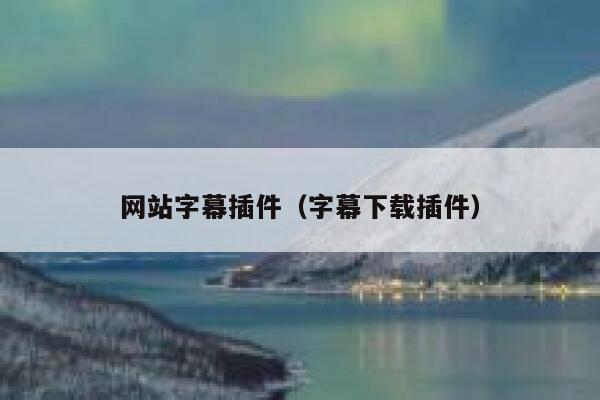 网站字幕插件（字幕下载插件） 第1张