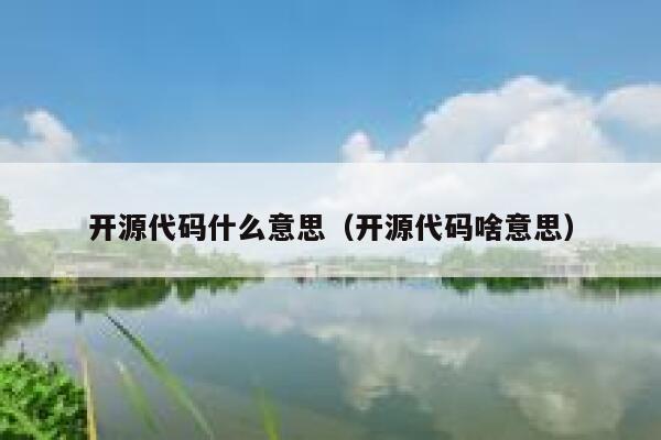 开源代码什么意思（开源代码啥意思） 第1张