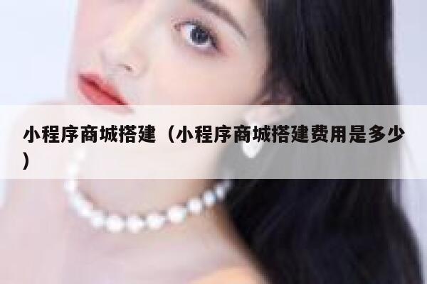 小程序商城搭建（小程序商城搭建费用是多少） 第1张