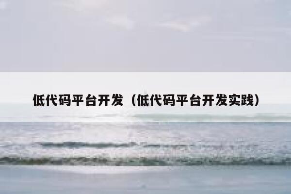 低代码平台开发（低代码平台开发实践） 第1张