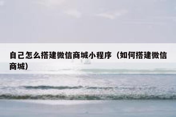 自己怎么搭建微信商城小程序（如何搭建微信商城） 第1张