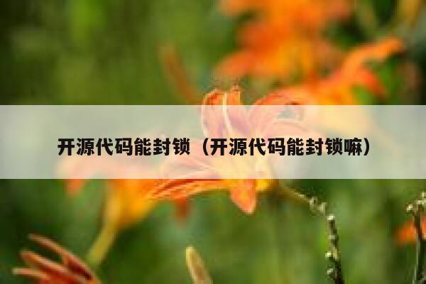 开源代码能封锁（开源代码能封锁嘛） 第1张