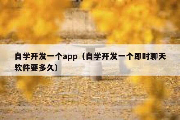 自学开发一个app（自学开发一个即时聊天软件要多久） 第1张