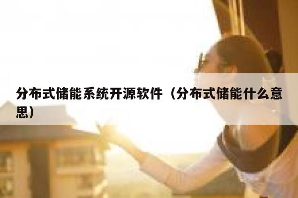 分布式储能系统开源软件（分布式储能什么意思） 第1张