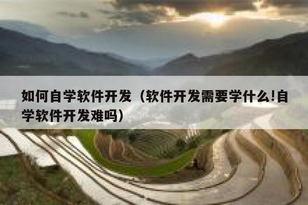 如何自学软件开发（软件开发需要学什么!自学软件开发难吗） 第1张
