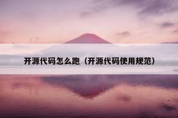 开源代码怎么跑（开源代码使用规范） 第1张
