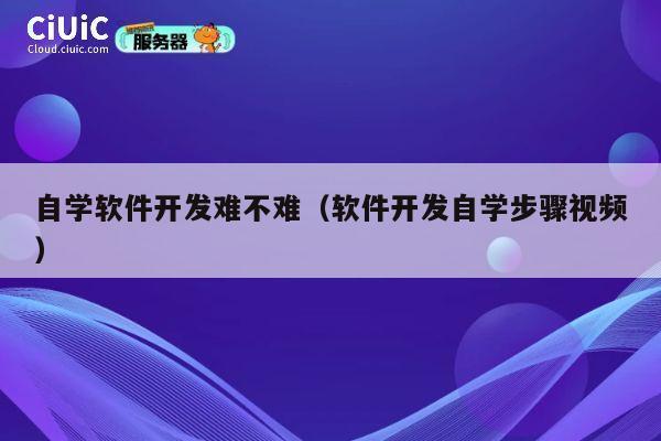自学软件开发难不难（软件开发自学步骤视频） 第1张