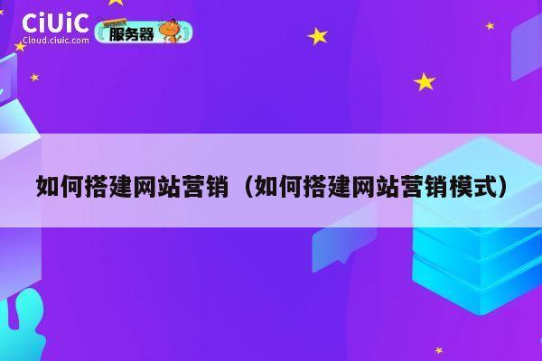 如何搭建网站营销（如何搭建网站营销模式） 第1张