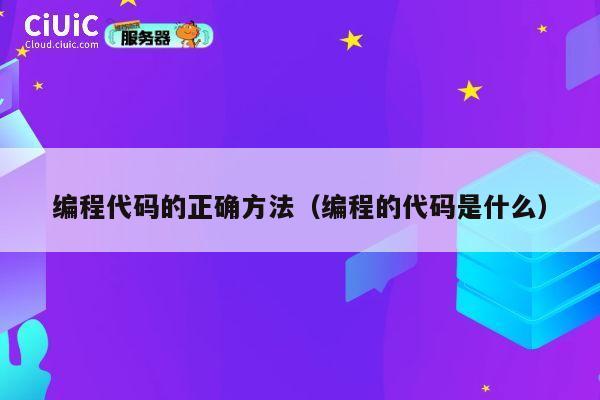 编程代码的正确方法（编程的代码是什么） 第1张