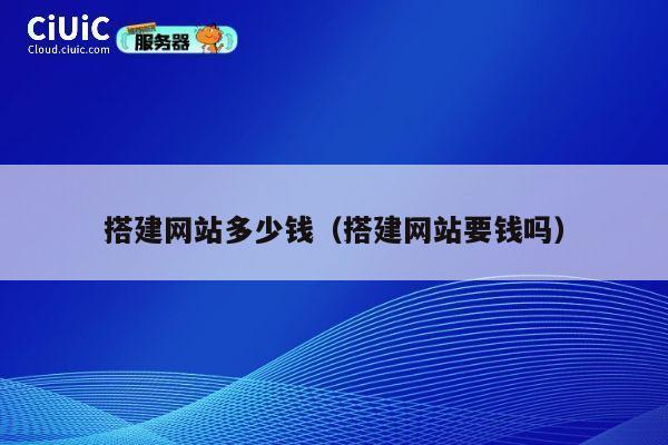 搭建网站多少钱（搭建网站要钱吗） 第1张