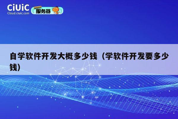 自学软件开发大概多少钱（学软件开发要多少钱） 第1张