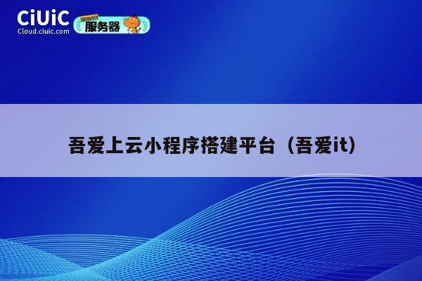 吾爱上云小程序搭建平台（吾爱it） 第1张