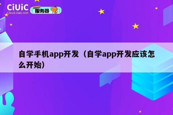 自学手机app开发（自学app开发应该怎么开始） 第1张