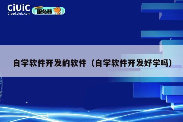 自学软件开发的软件（自学软件开发好学吗） 第1张