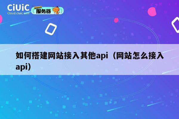 如何搭建网站接入其他api（网站怎么接入api） 第1张