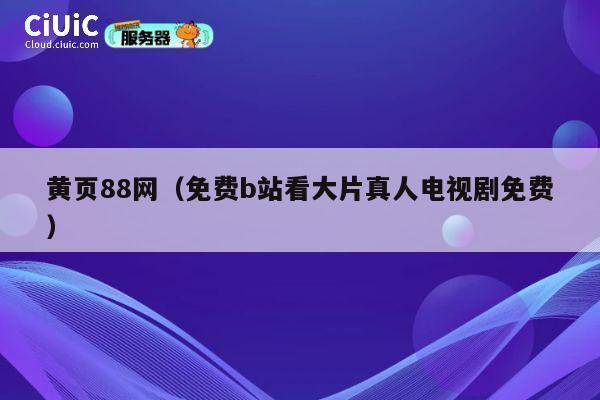 黄页88网（免费b站看大片真人电视剧免费） 第1张