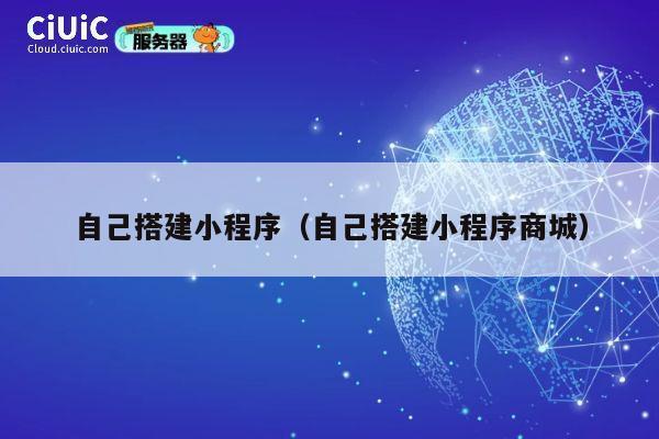 自己搭建小程序（自己搭建小程序商城） 第1张