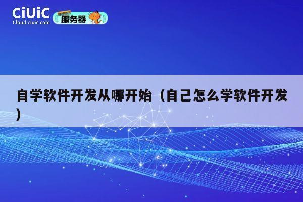 自学软件开发从哪开始（自己怎么学软件开发） 第1张