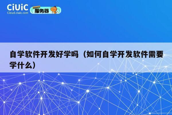 自学软件开发好学吗（如何自学开发软件需要学什么） 第1张