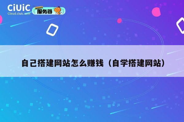自己搭建网站怎么赚钱(自学搭建网站) 第1张 自己搭建网站怎么赚钱(自学搭建网站) 第1张